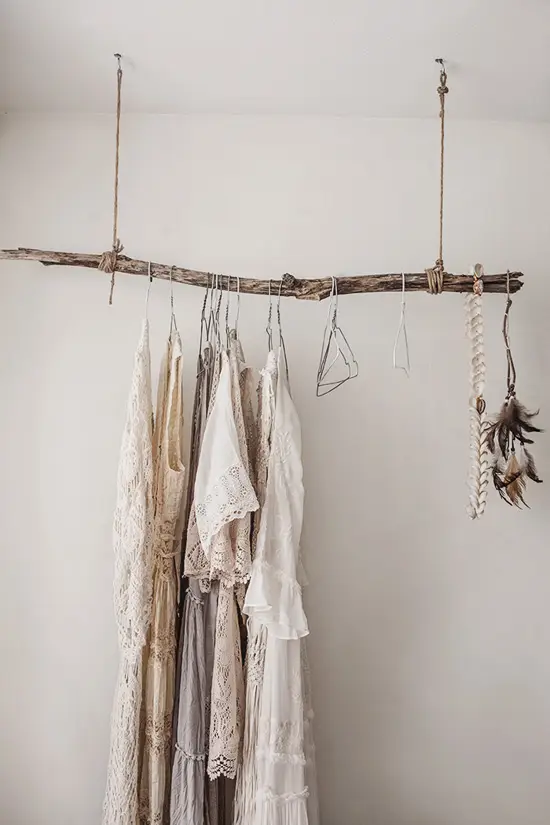 rustic clothes hanger rod