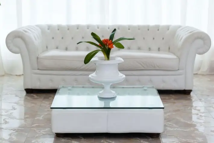 elegant white Grecian living room