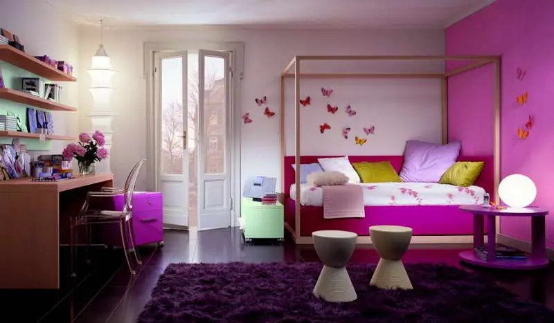 purple butterfly bedroom