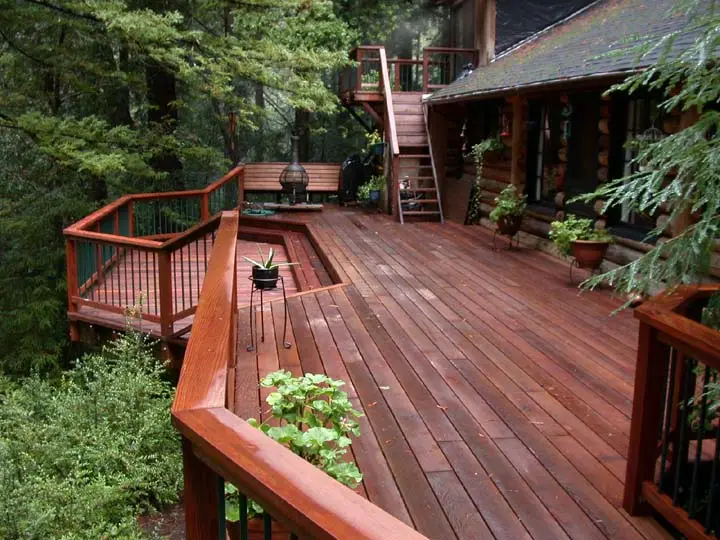 redwood rustic deck