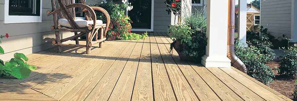 verandah with pressure treated wood floor
