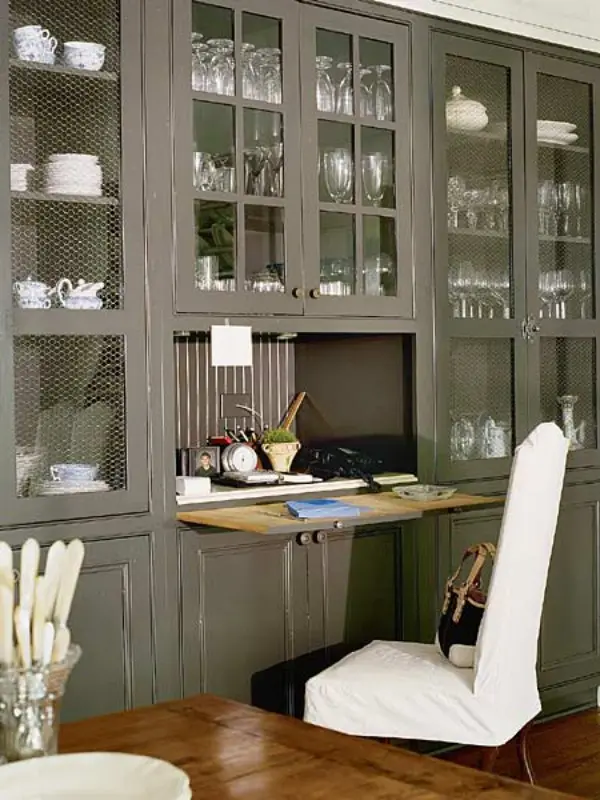 home office in the kitchen