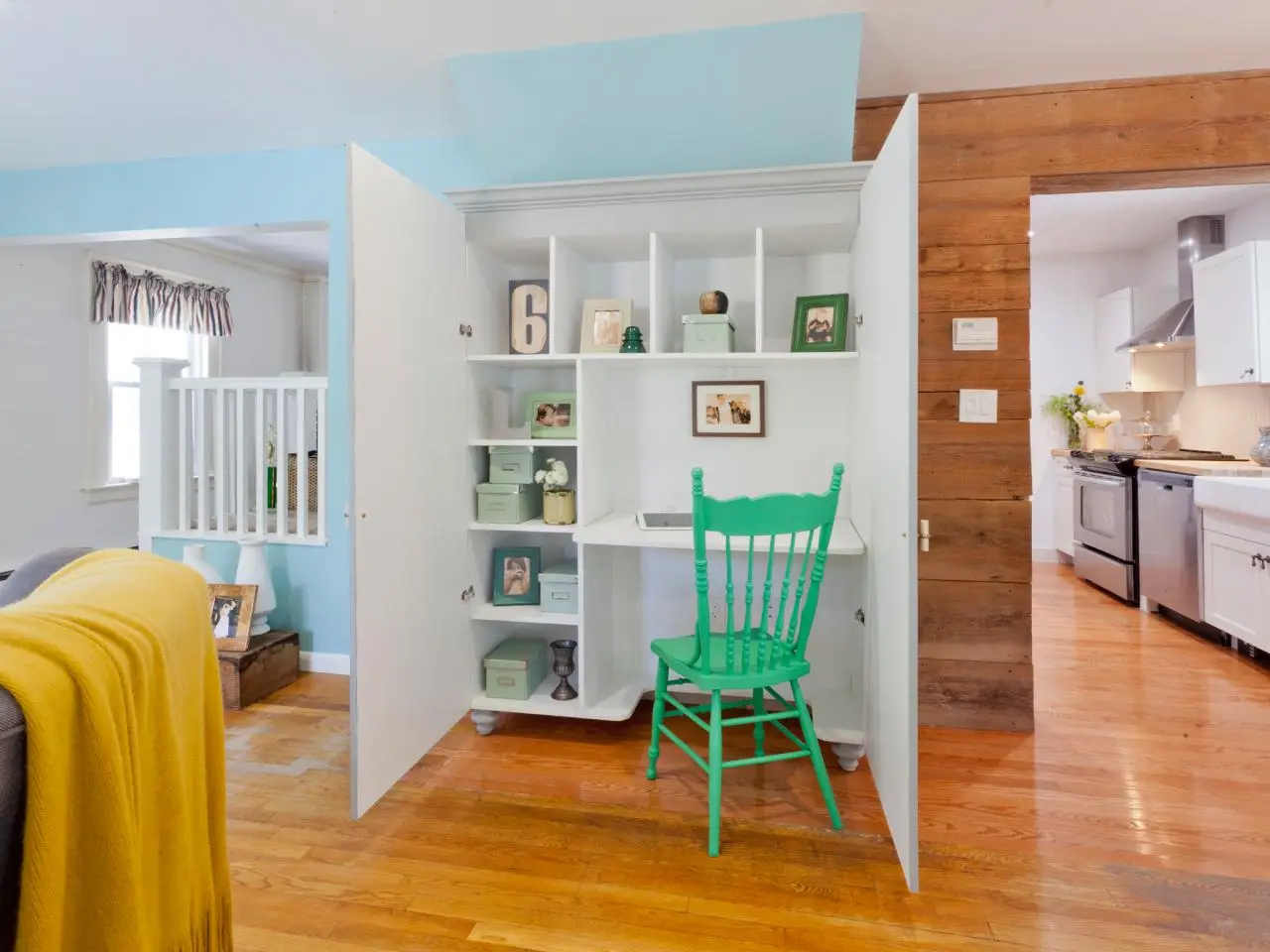 small home office in the hallway