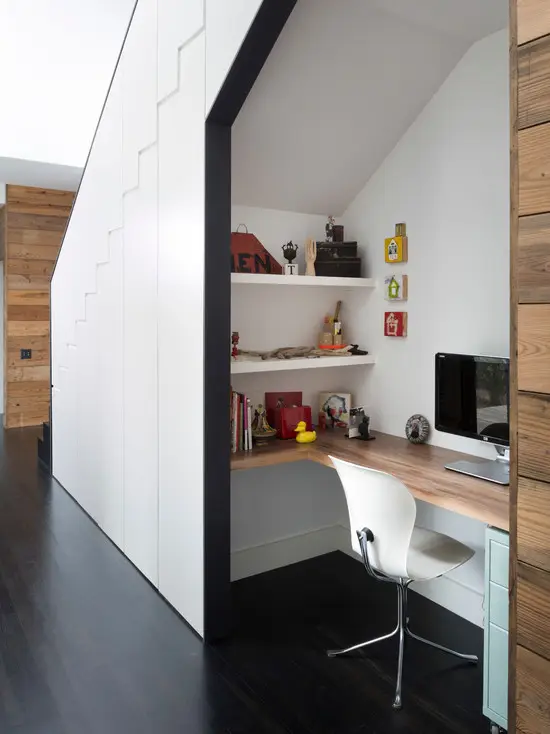 under the stairs office