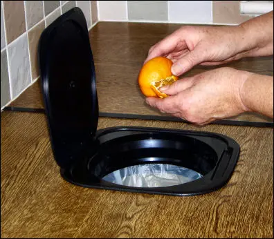 kitchen countertop garbage hole