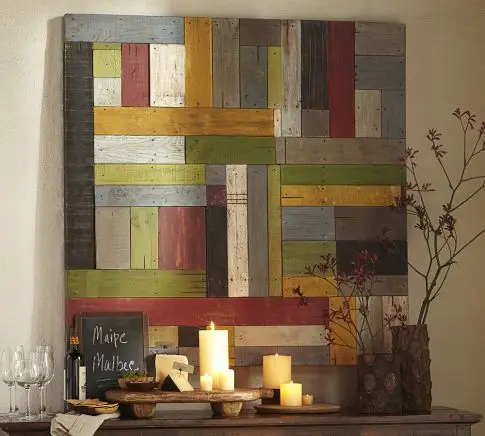 Weekend DIY Project 2: Recycled Wood Wall Feature idea