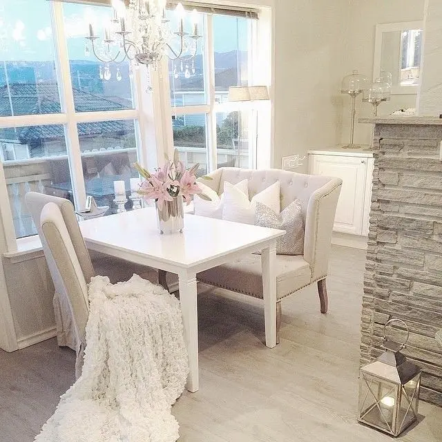 posh breakfast nook with a view