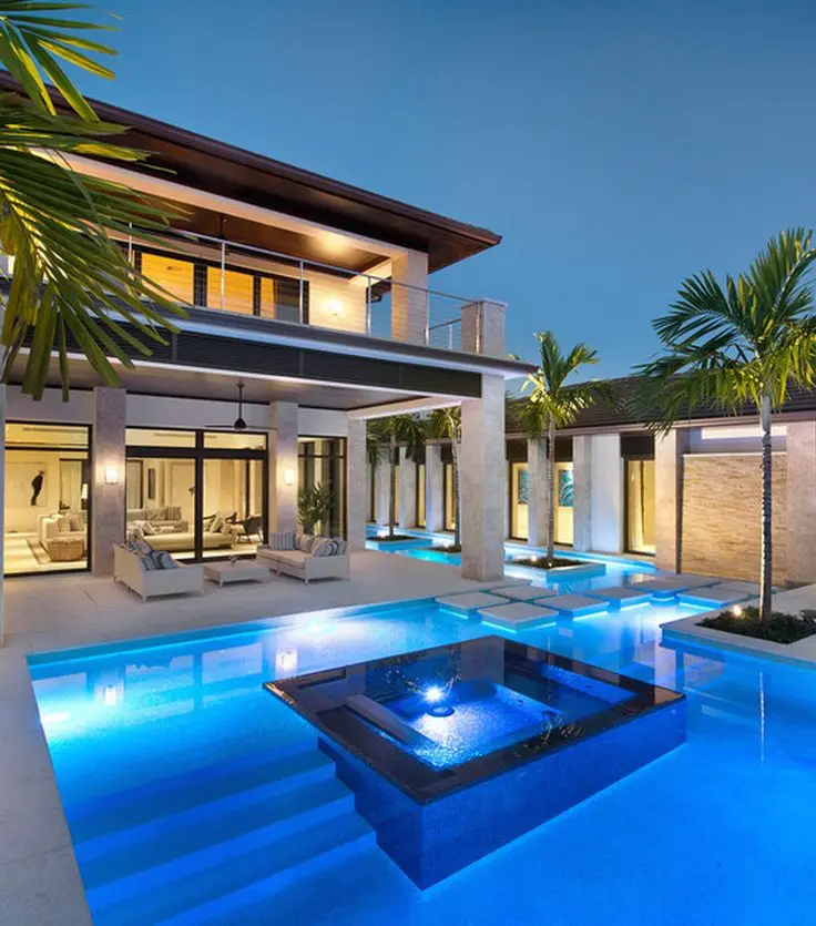 luxurious modern pool system