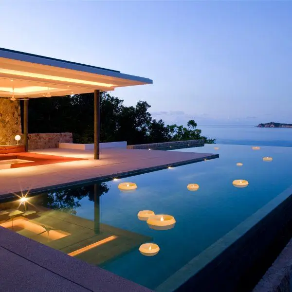Infinity Pool with Floating Candles