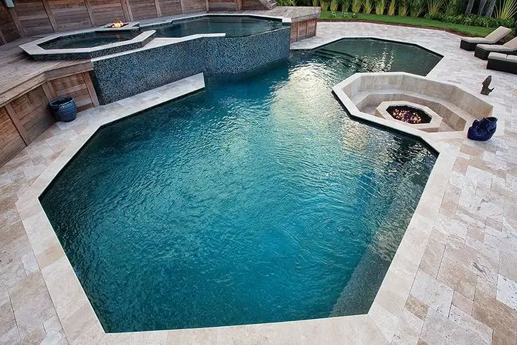 geometric pool with octagon features