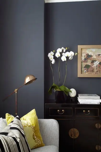 dramatic matte grey walls