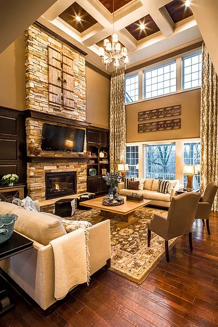 upscale two storey living room