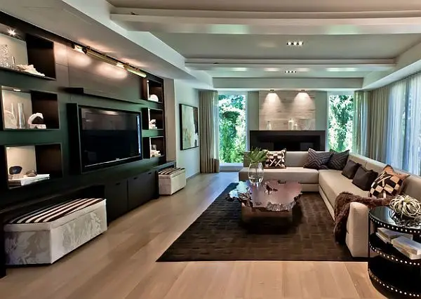 well-lighted classy living room