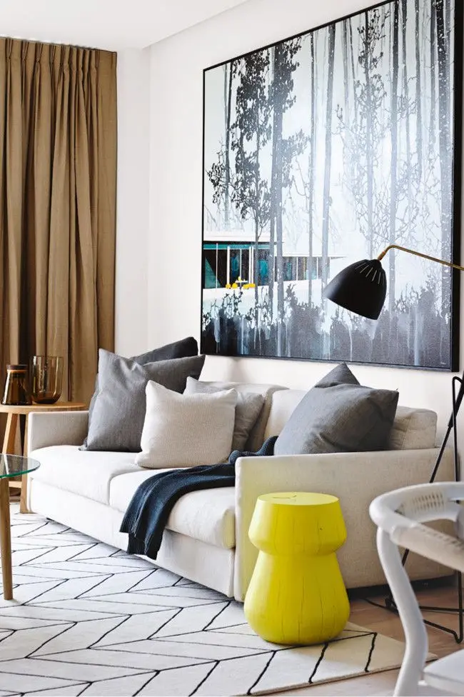 modern artisan's living room