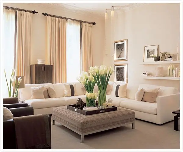 lovely living room with lilies
