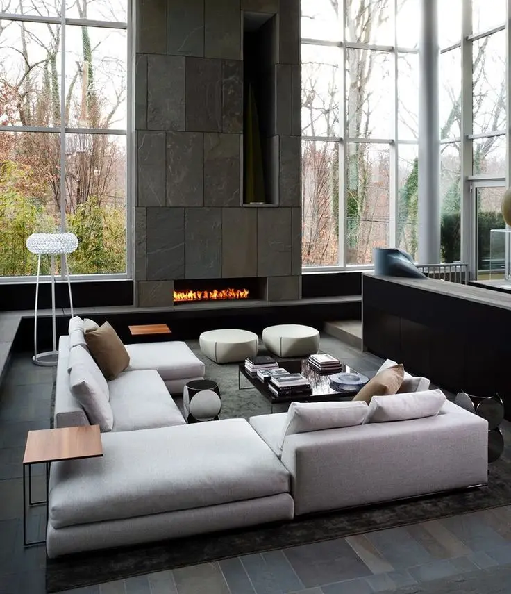 spacious country manor living room