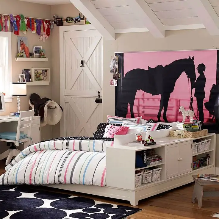 barn inspired girl's bedroom