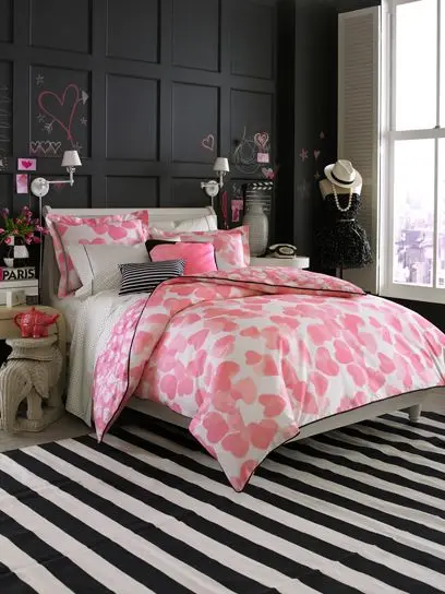 glamorous pink and grey bedroom