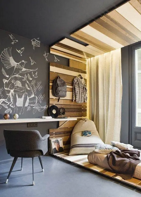 modern minimalist teen bedroom