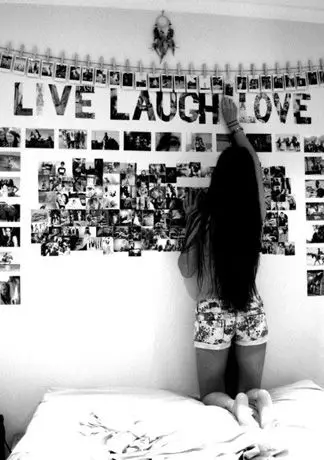 black and white photo wall