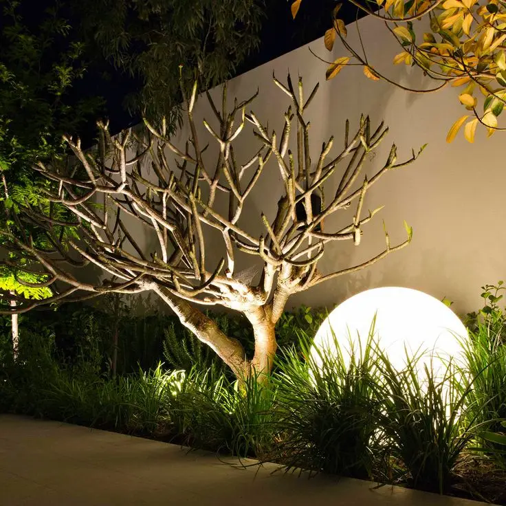 large round garden lighting