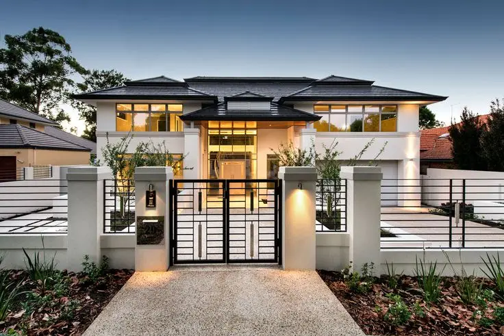 elegant modern front yard