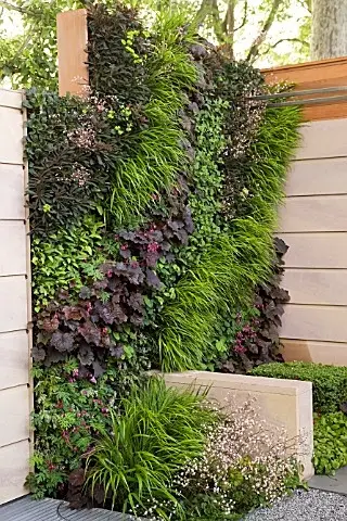 vertical garden yard feature