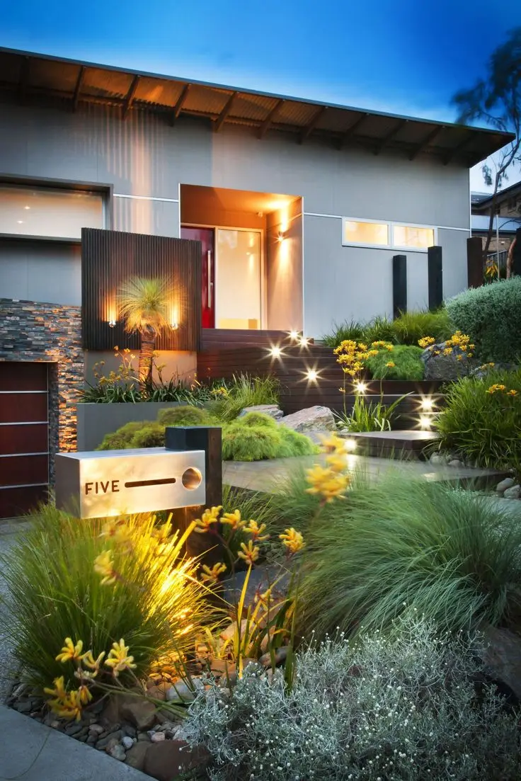 contemporary front yard design