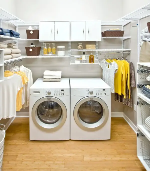 walkin laundry in a closet