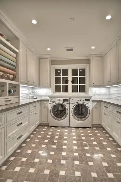 neat and clean laundry room