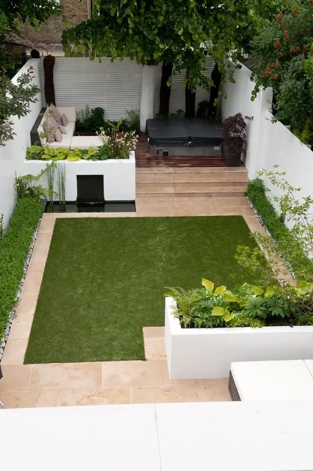 lawn, nook and spa backyard design