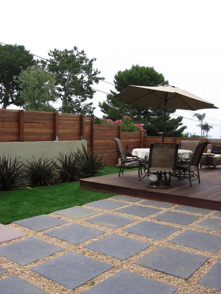 contemporary backyard deck
