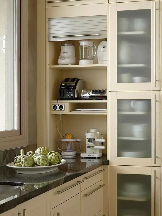 space saving kitchen cabinets with pull up doors