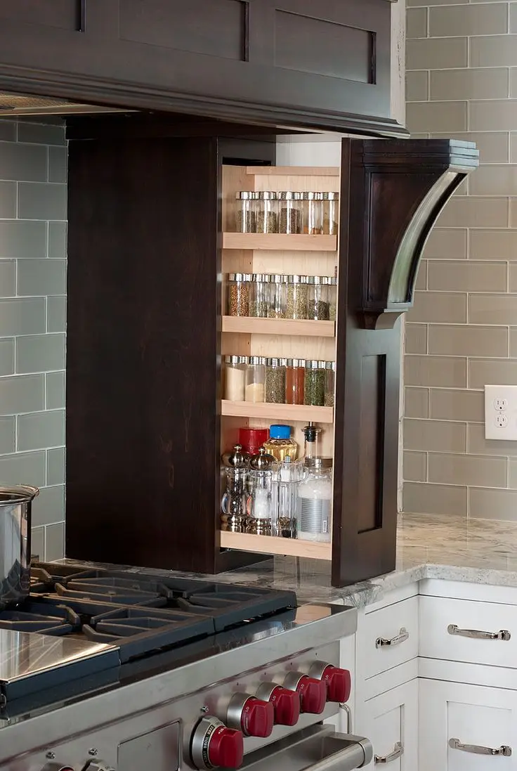 hidden spice rack storage