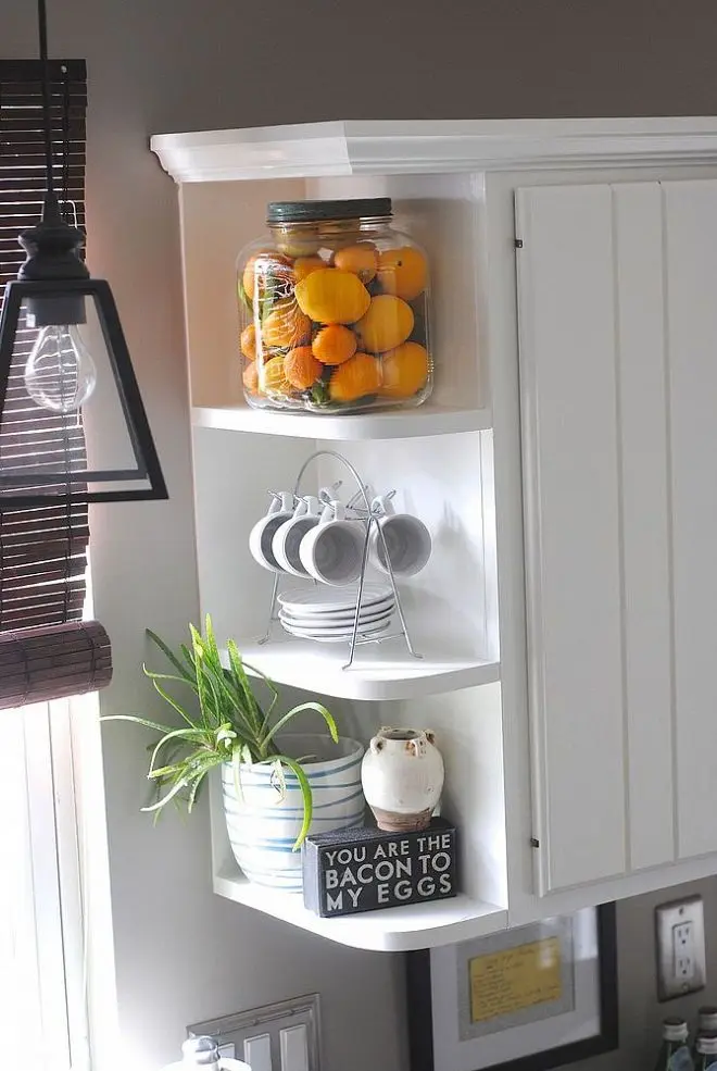 kitchen cabinets with open shelves