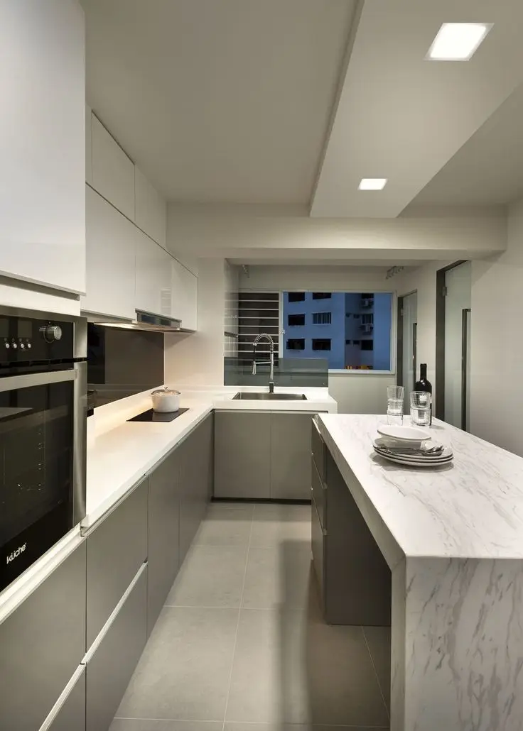grey modern minimalist kitchen