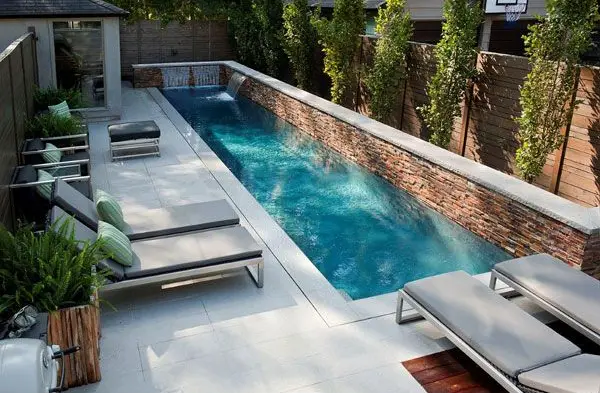 modern skinny backyard pool