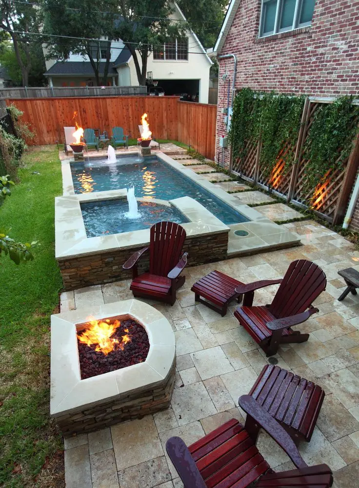 small backyard pool and spa