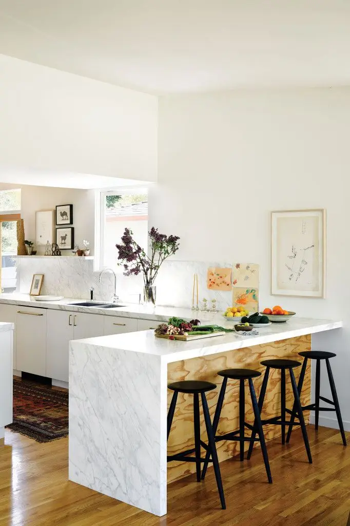 Carrera marble kitchen countertops