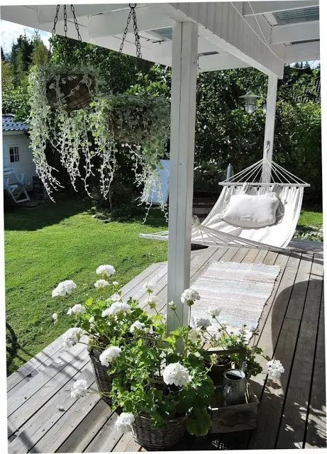 backyard verandah with a hammock