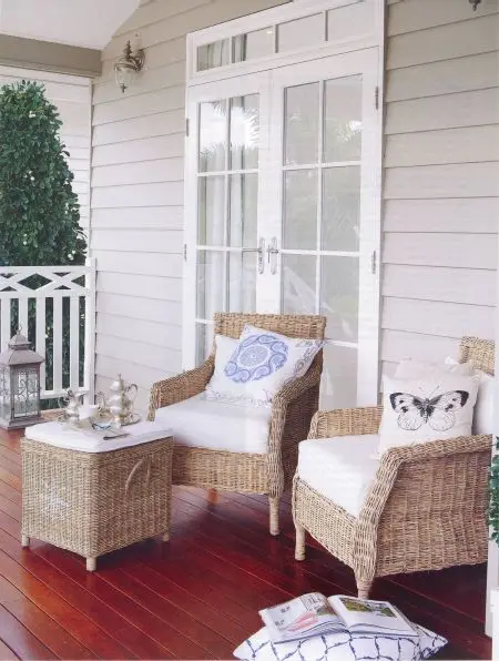 gracious South verandah with wicker furniture