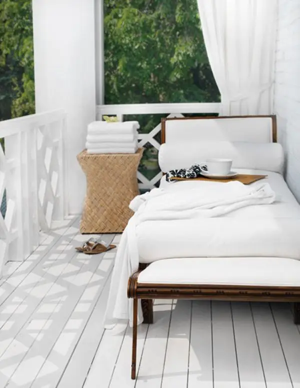 cosy white verandah with day bed