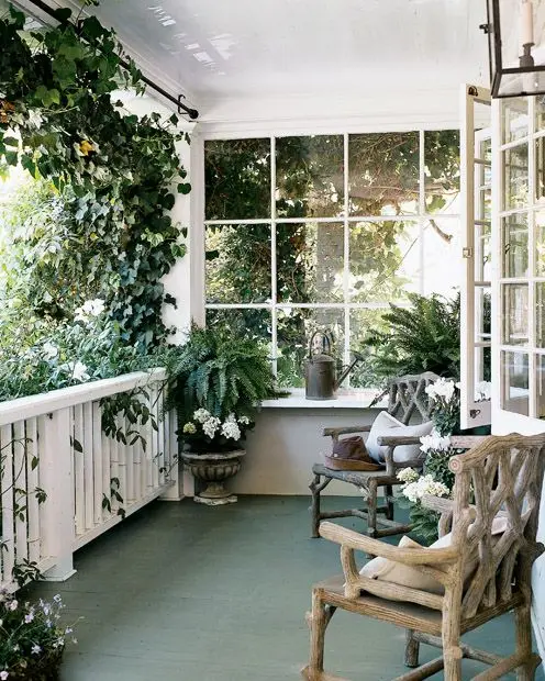 rustic greenhouse verandah