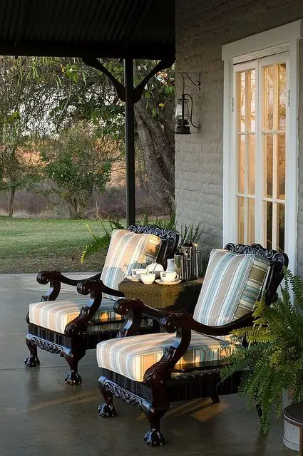 verandah with Victorian seats