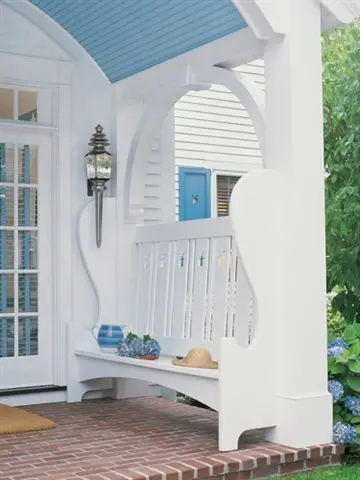 patio with built-in side bench