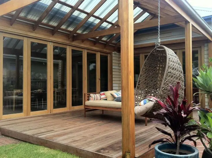backyard verandah with a swing