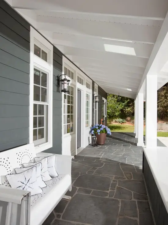 elegant grey and white verandah
