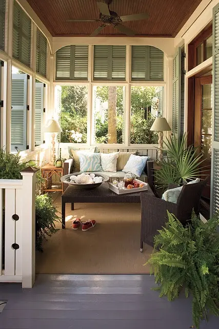 cosy verandah with window shutters