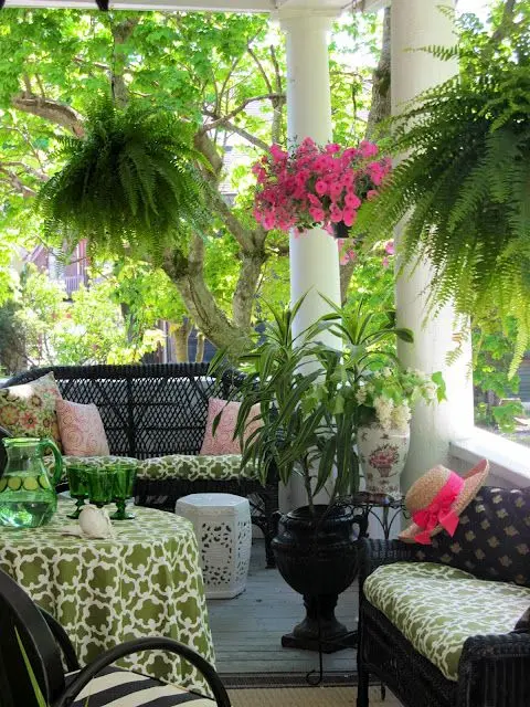 wicker and tropical verandah