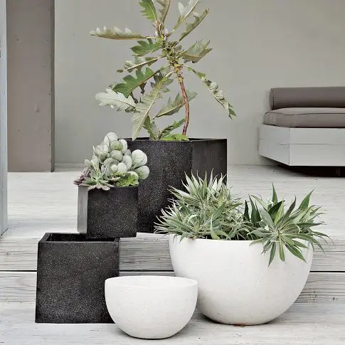 large modern outdoor planters